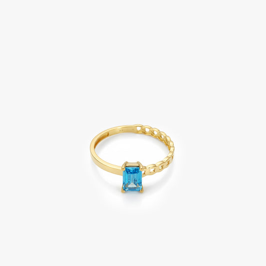 Blue Stone Ring | 14K Solid Gold