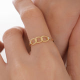 Triple Chain Link Ring | 14K Solid Gold