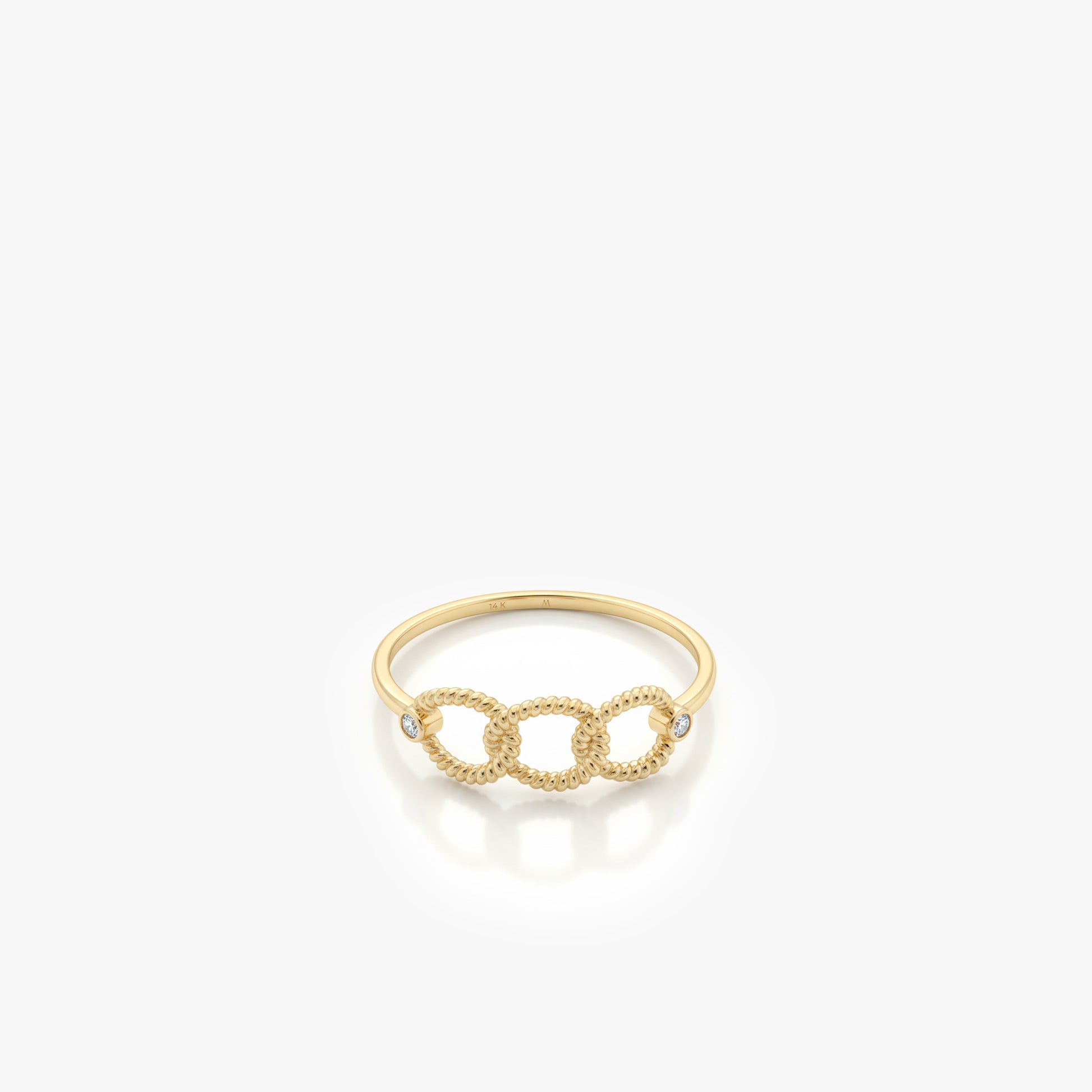 Triple Chain Link Ring | 14K Solid Gold