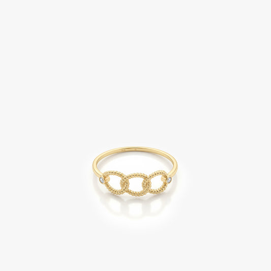 Triple Chain Link Ring | 14K Solid Gold