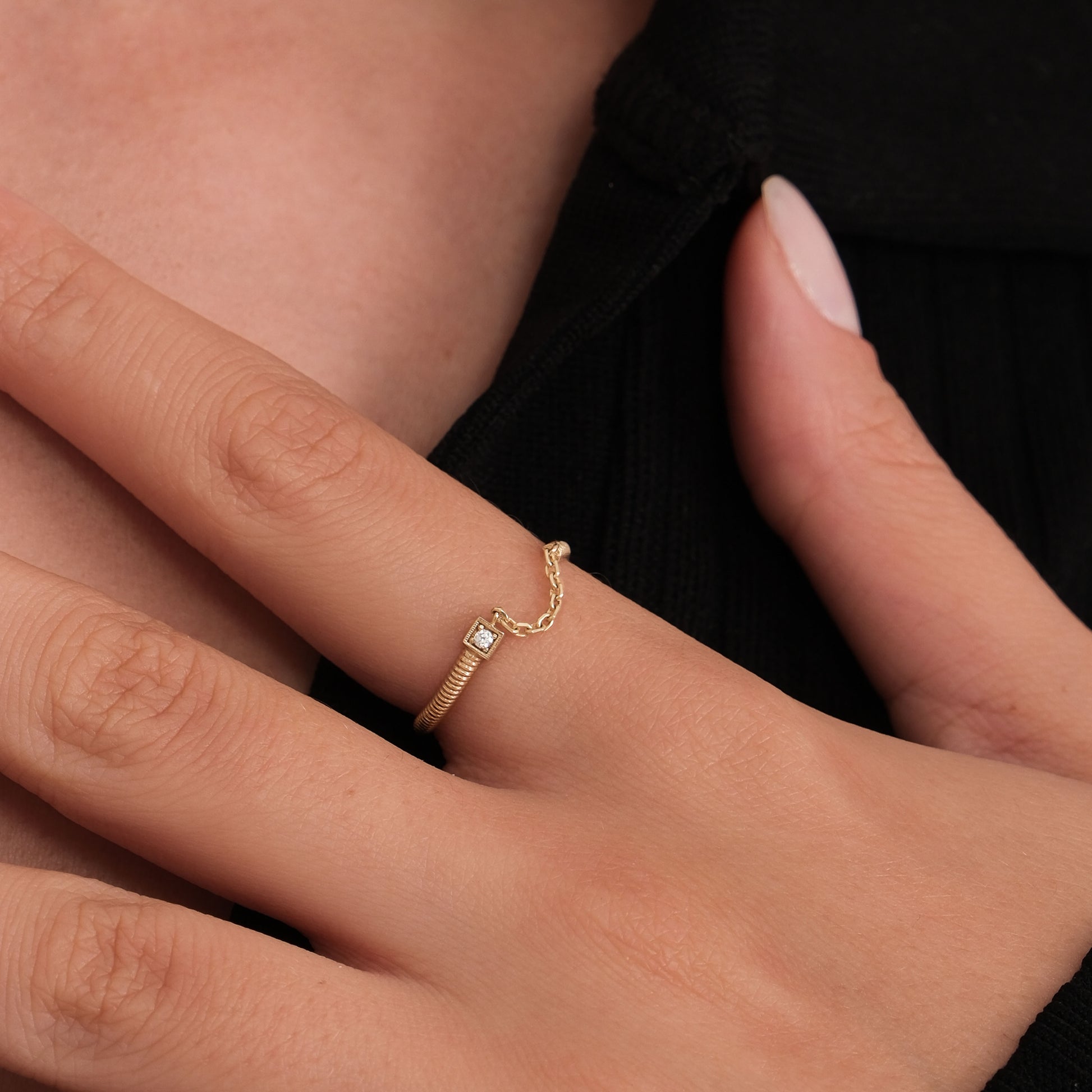Chain Link Ring | 14K Solid Gold