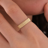Ribbed Ring | 14K Solid Gold
