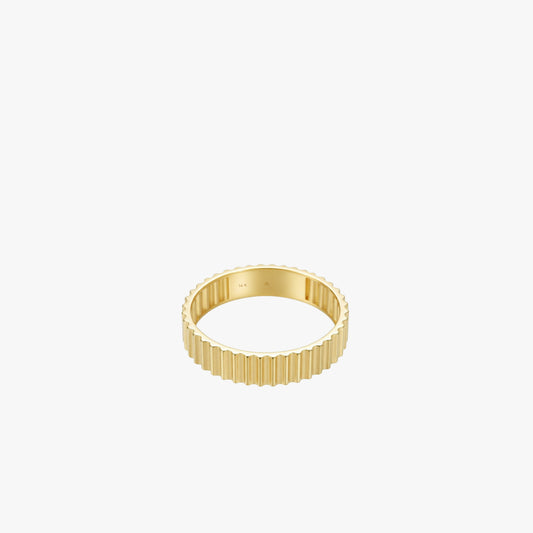 Ribbed Ring | 14K Solid Gold