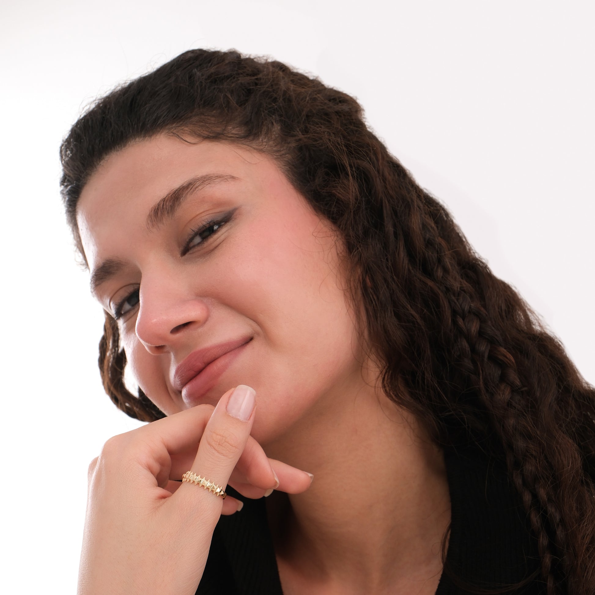 Rock Stud Ring | 14K Solid Gold