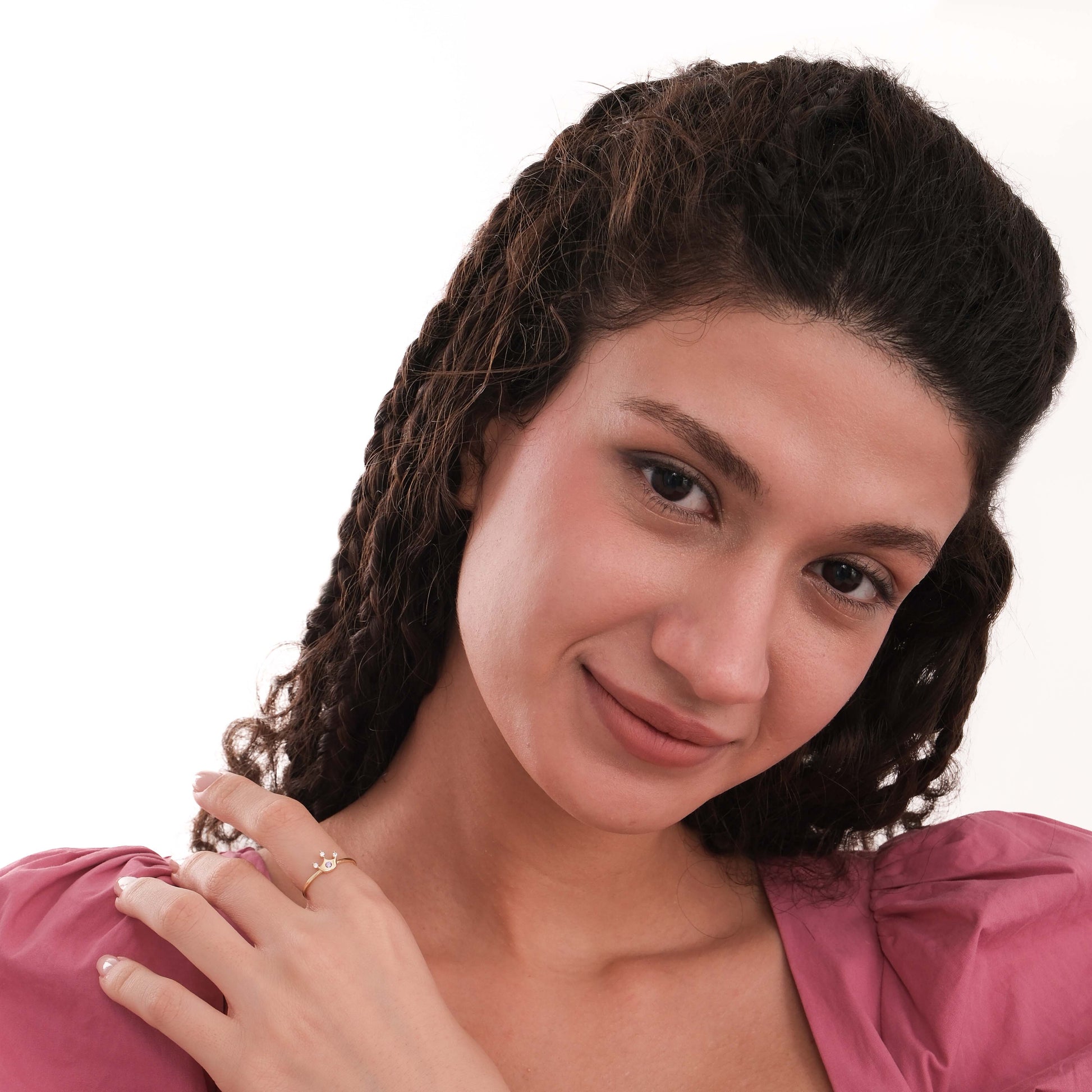 Princess Crown Ring | 14K Solid Gold
