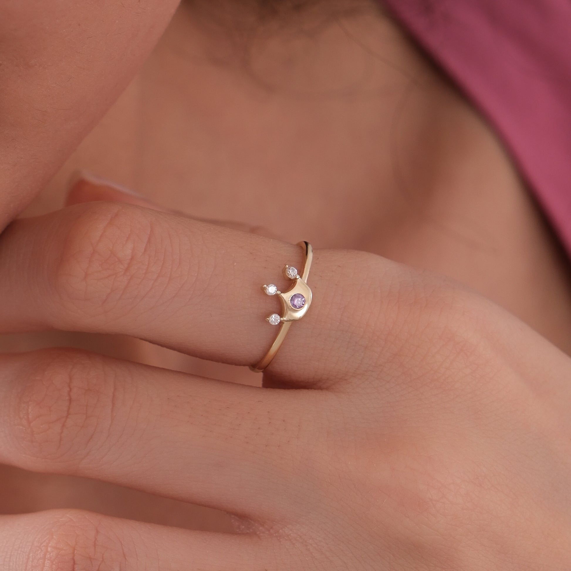 Princess Crown Ring | 14K Solid Gold