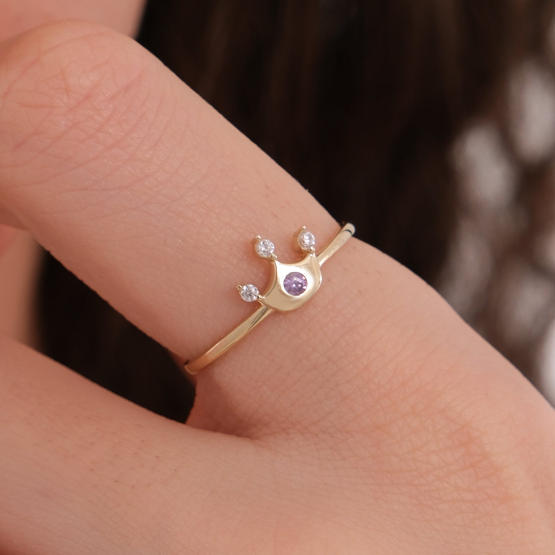 Princess Crown Ring | 14K Solid Gold