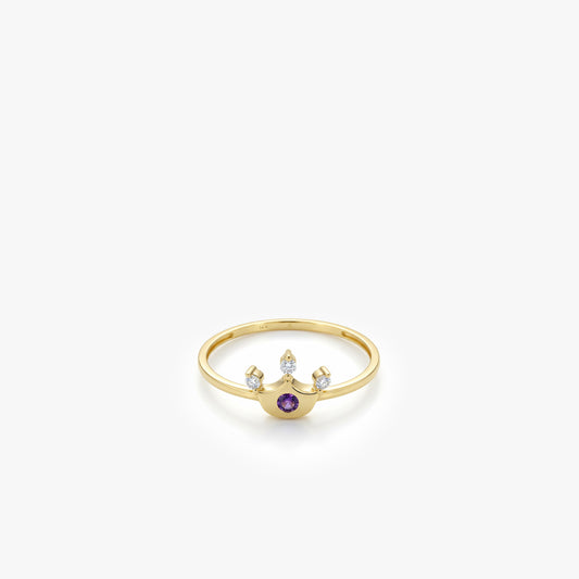 Princess Crown Ring | 14K Solid Gold