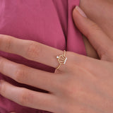 Beaded Band Crown Ring | 14K Solid Gold