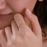 Beaded Band Crown Ring | 14K Solid Gold