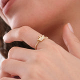 Rope Band Queen Ring | 14K Solid Gold