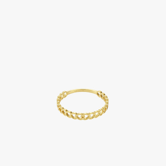 Interlocking Heart Ring | 14K Solid Gold