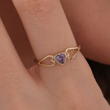 Winged Heart Ring | 14K Solid Gold