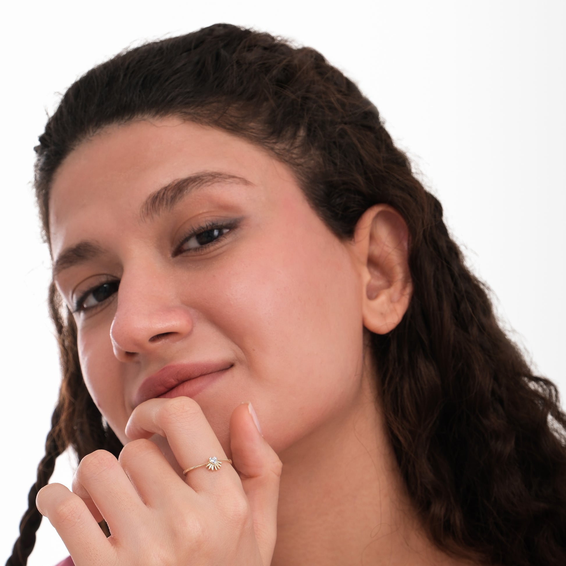 Sunburst Heart Ring | 14K Solid Gold