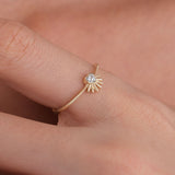 Sunburst Heart Ring | 14K Solid Gold