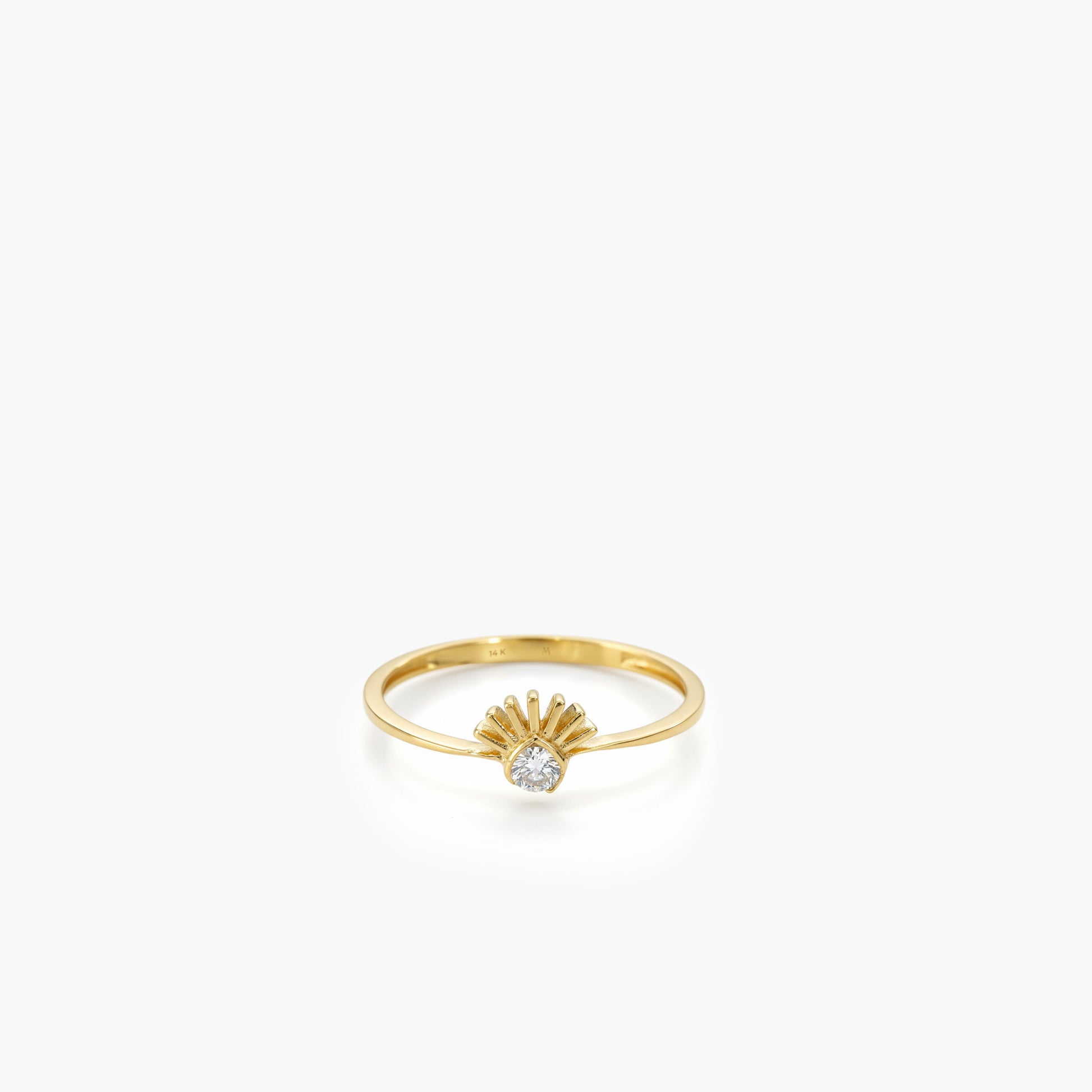 Sunburst Heart Ring | 14K Solid Gold