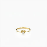 Sunburst Heart Ring | 14K Solid Gold