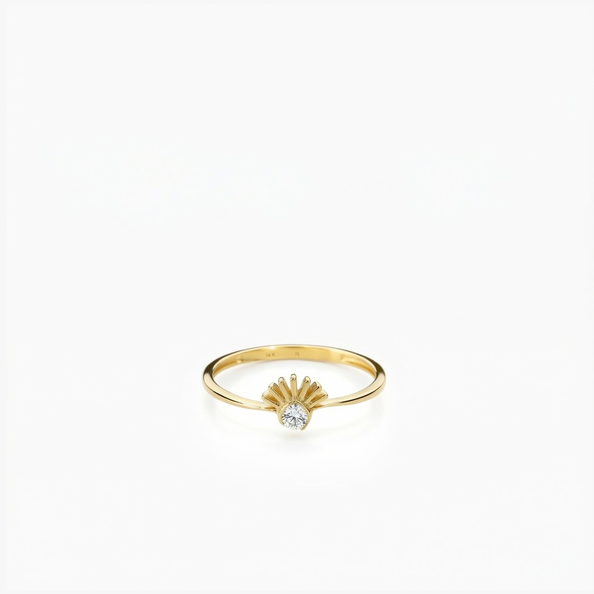 Sunburst Heart Ring | 14K Solid Gold