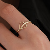 Flowing Heart Ring | 14K Solid Gold