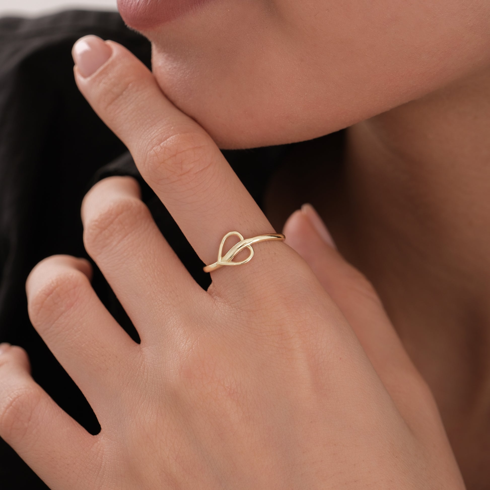 Flowing Heart Ring | 14K Solid Gold