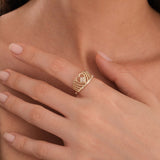 Heart Crown Ring | 14K Solid Gold