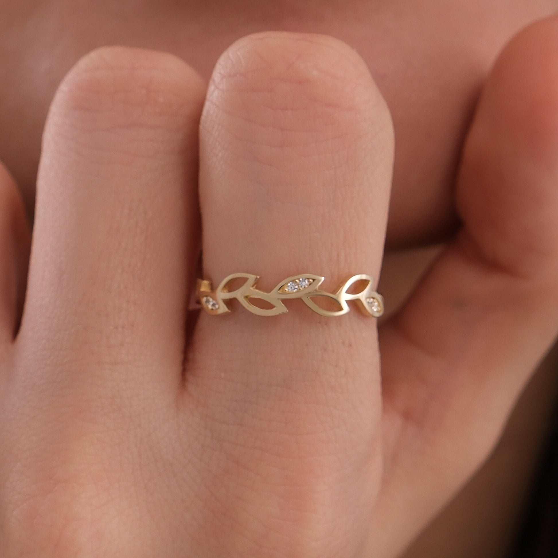 Laurel Leaf Ring | 14K Solid Gold