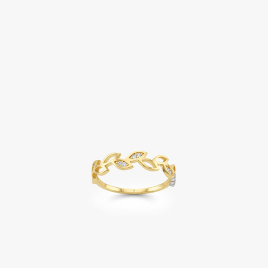 Laurel Leaf Ring | 14K Solid Gold