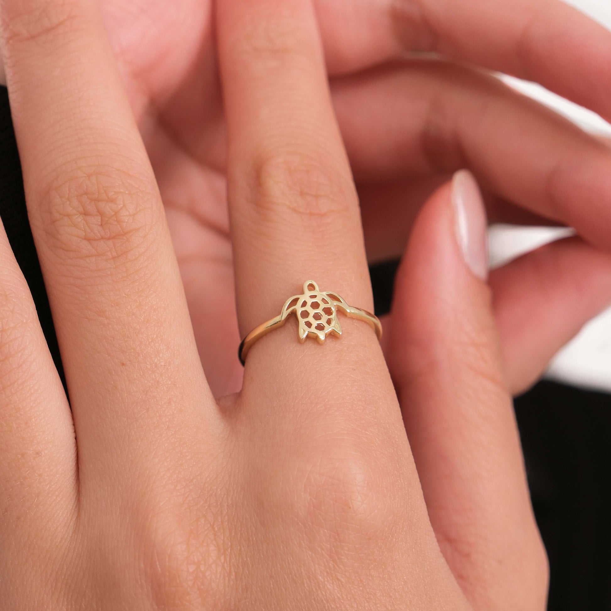 Sea Turtle Ring | 14K Solid Gold