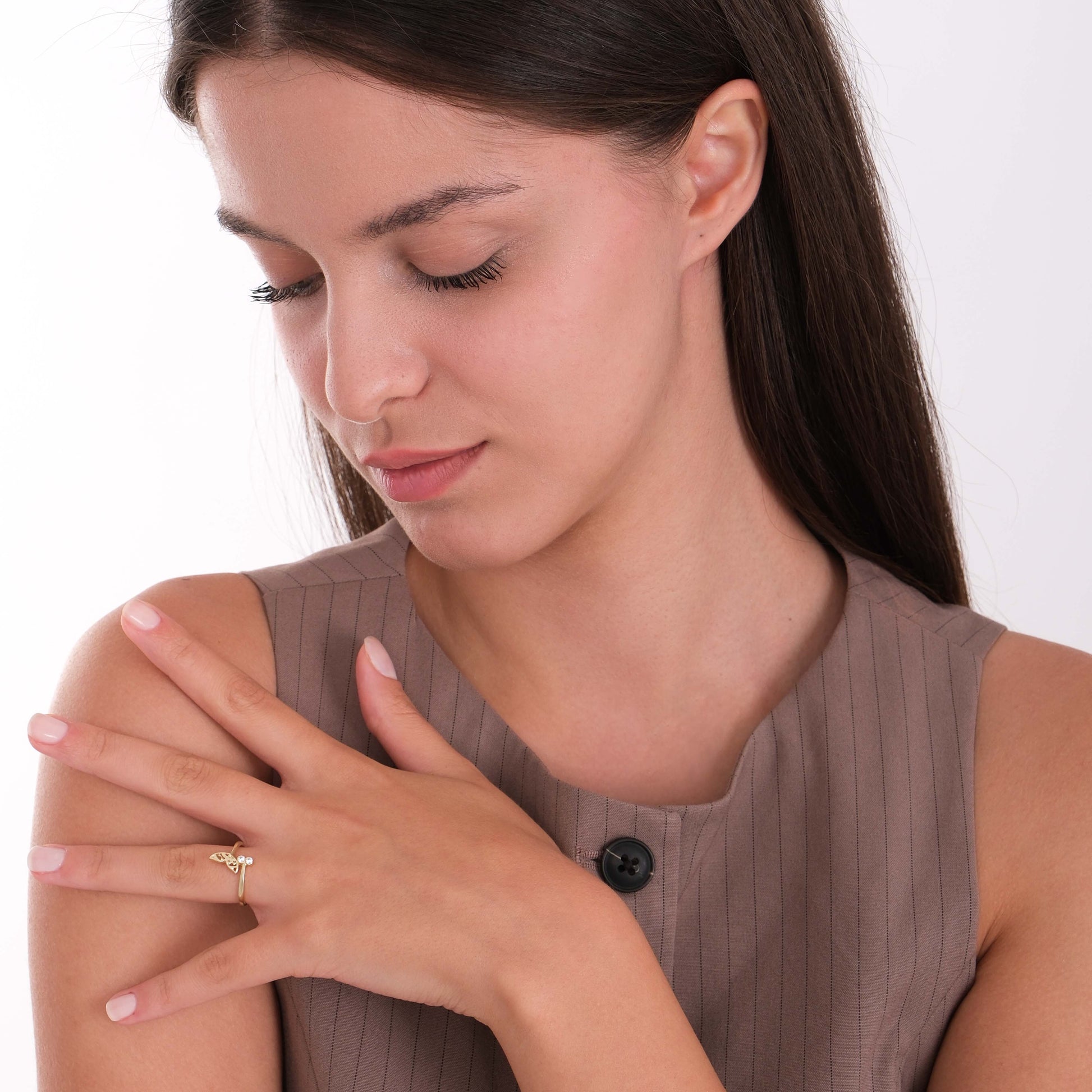 Dolphin Tail Ring | 14K Solid Gold