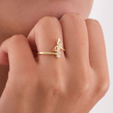 Dolphin Tail Ring | 14K Solid Gold