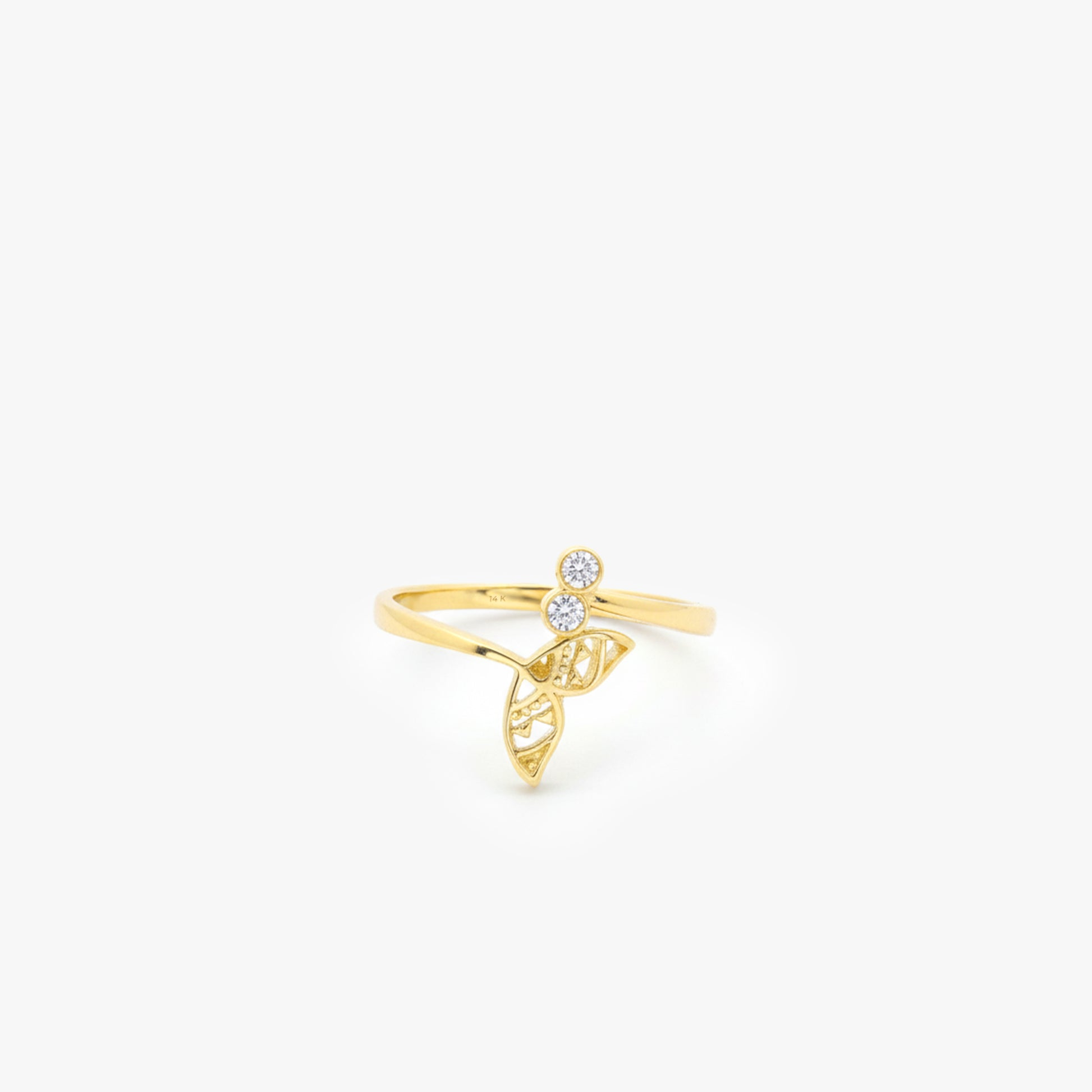 Dolphin Tail Ring | 14K Solid Gold