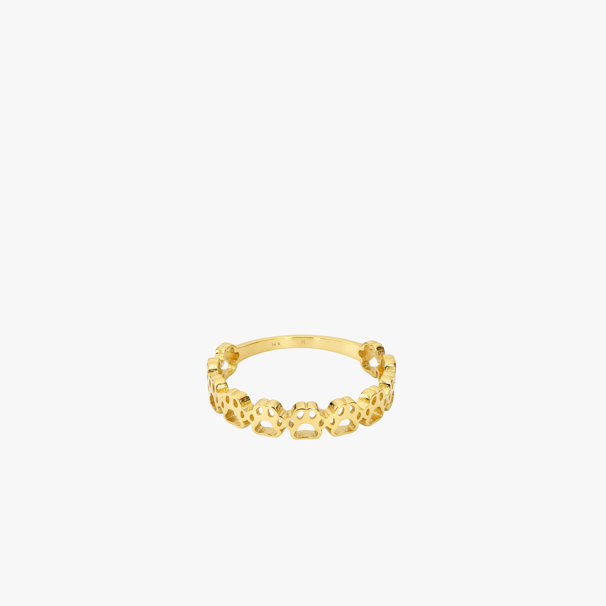 Paw Print Eternity Ring | 14K Solid Gold