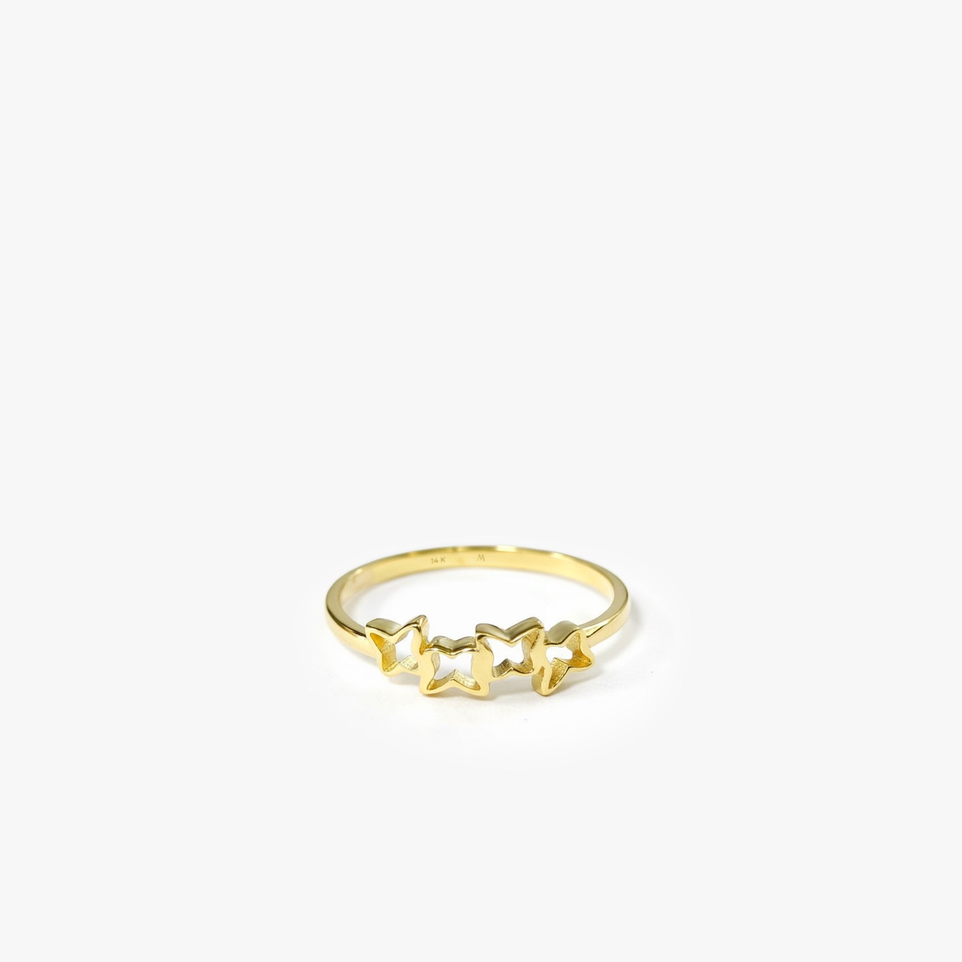 Dainty Three Star Ring | 14K Solid Gold