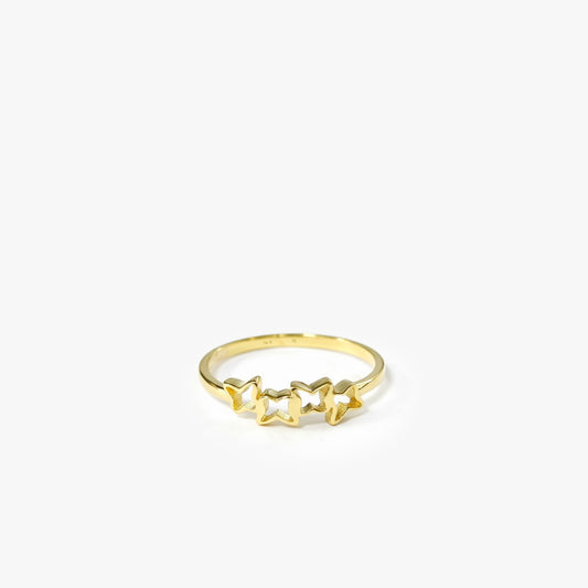 Dainty Three Star Ring | 14K Solid Gold