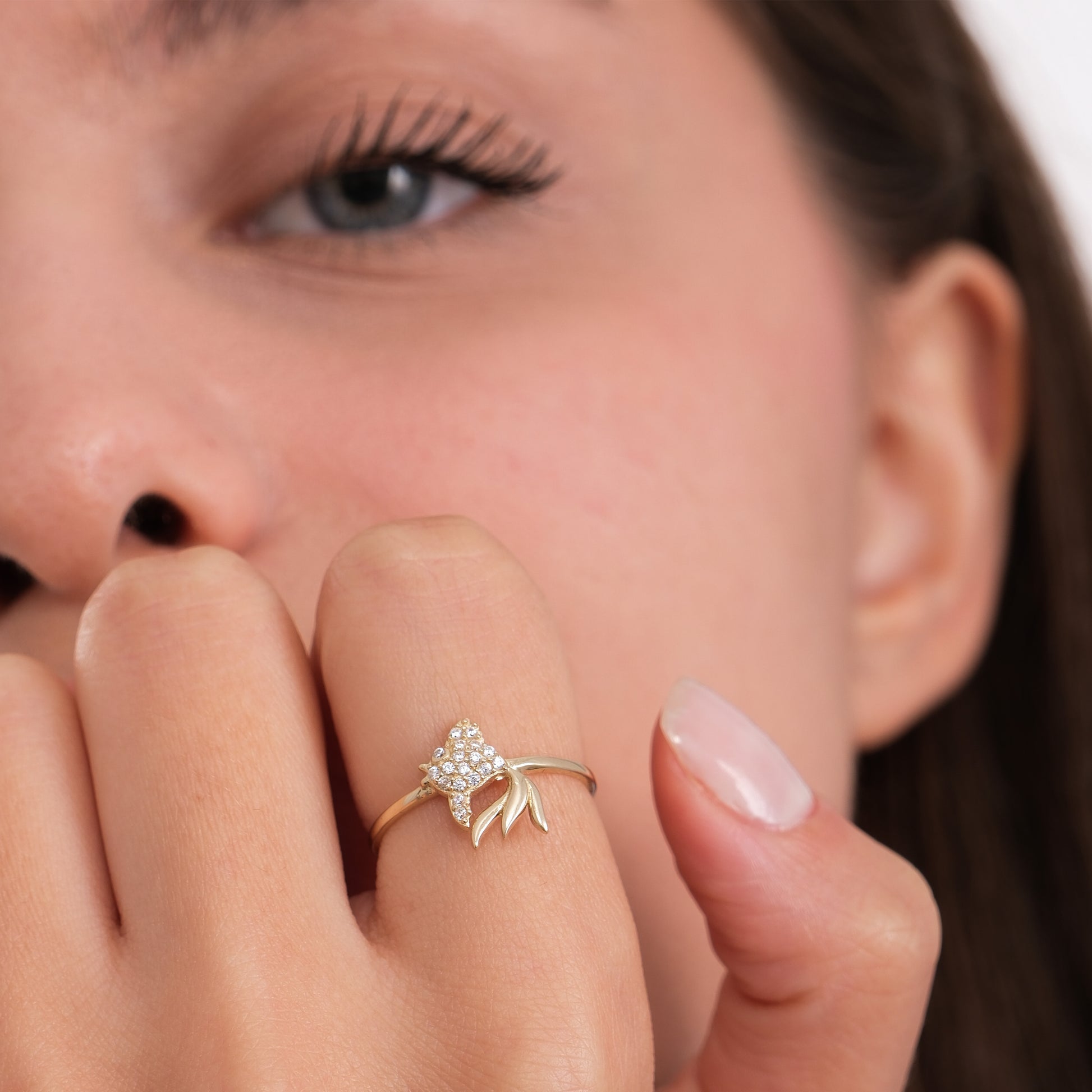 Minimalist Lucky Fish Ring | 14K Solid Gold