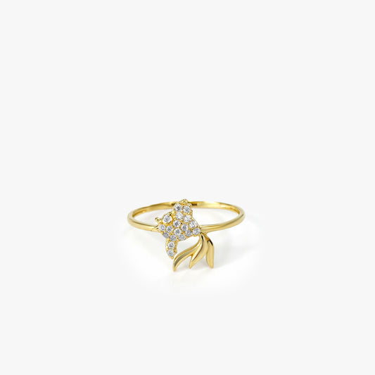Minimalist Lucky Fish Ring | 14K Solid Gold