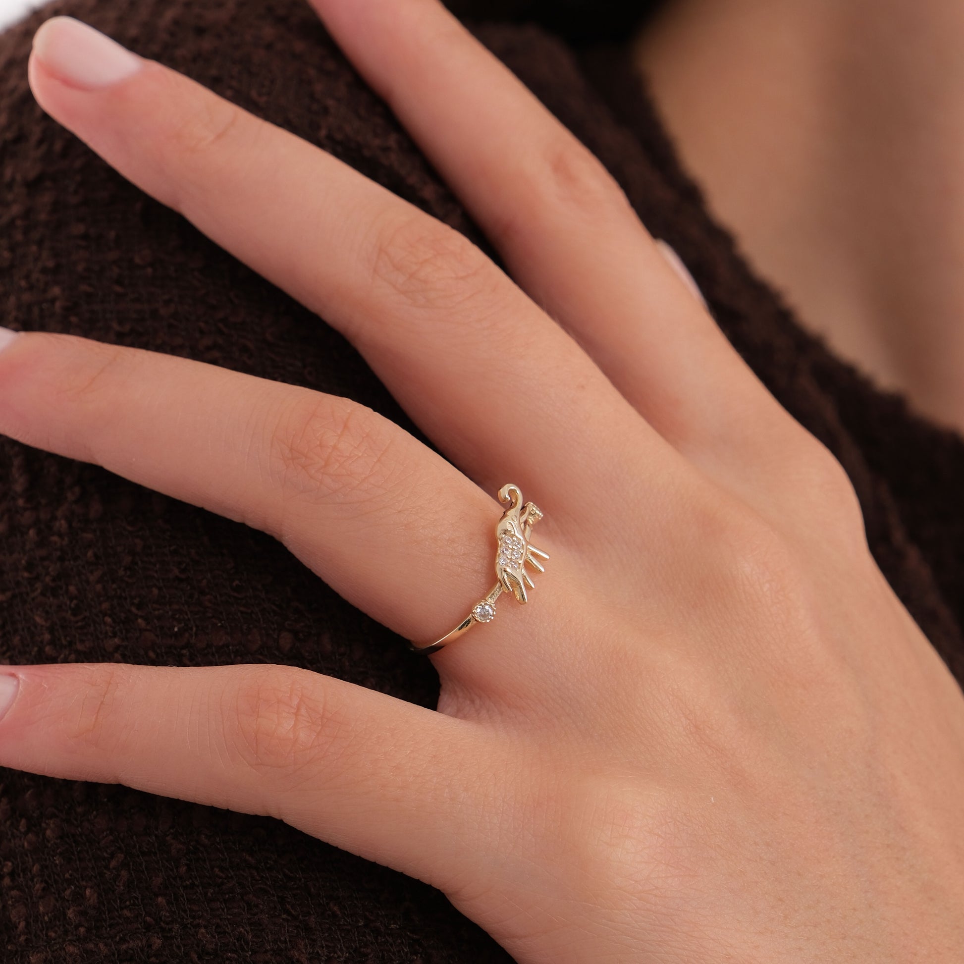 Dainty Elephant Ring | 14K Solid Gold