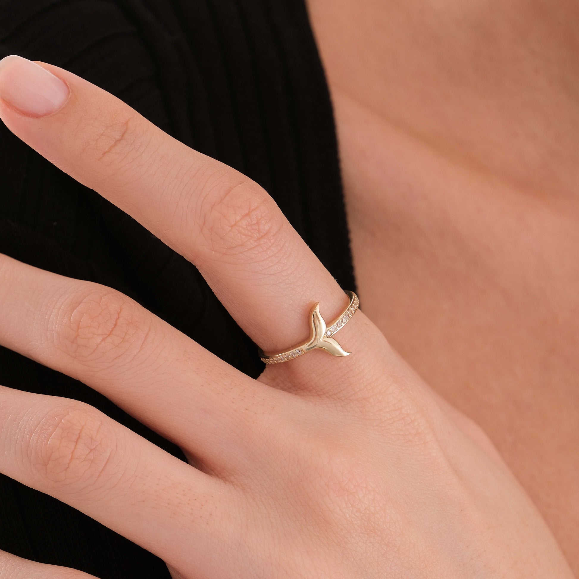Mermaid Tail Ring | 14K Solid Gold