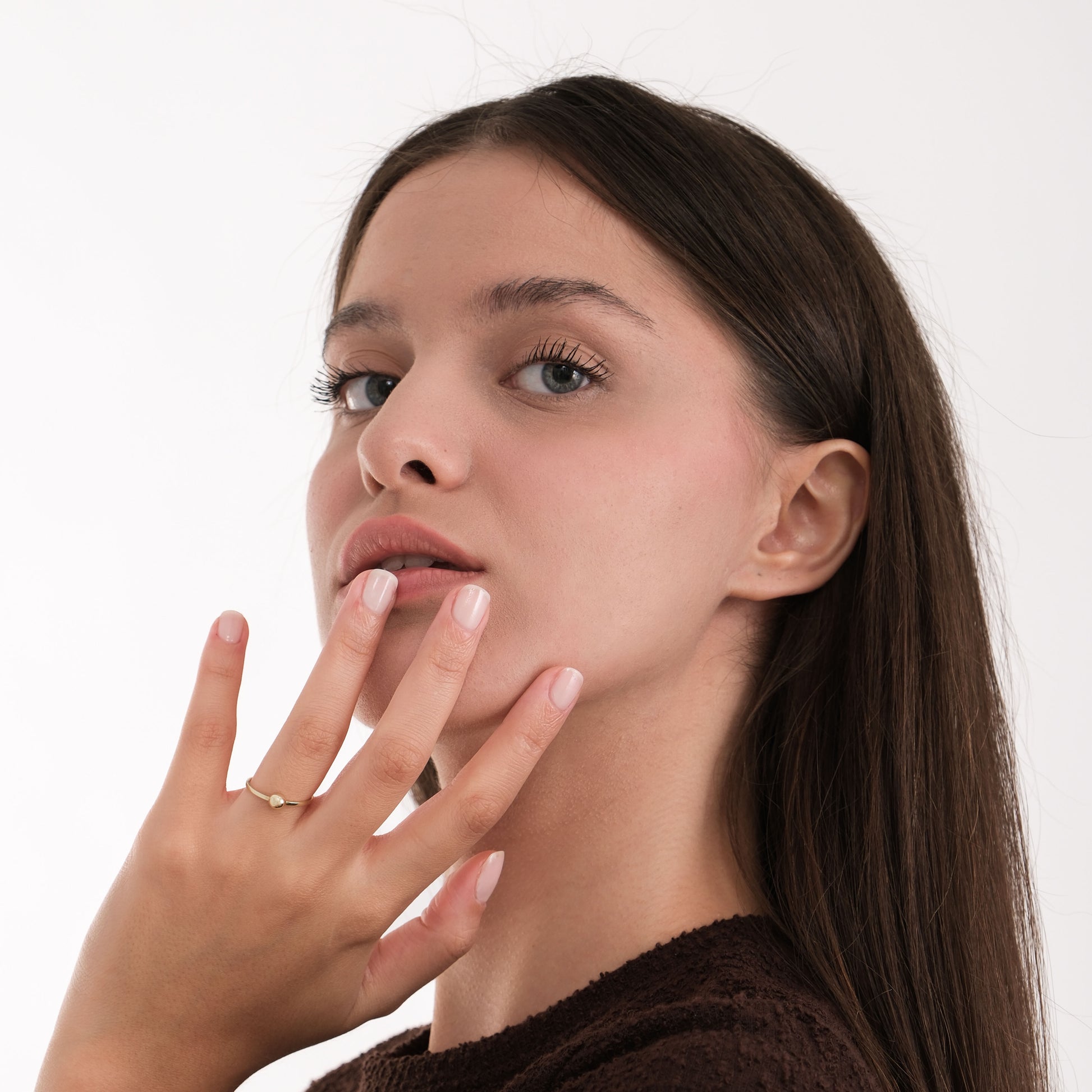 Minimalist Ball Ring | 14K Solid Gold