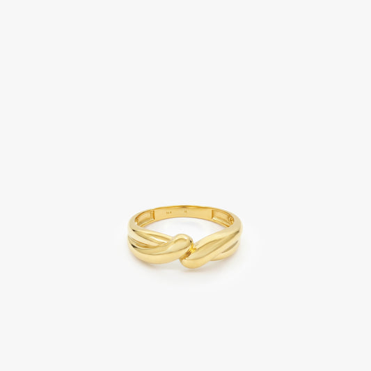 Crossover Twist Ring | 14K Solid Gold