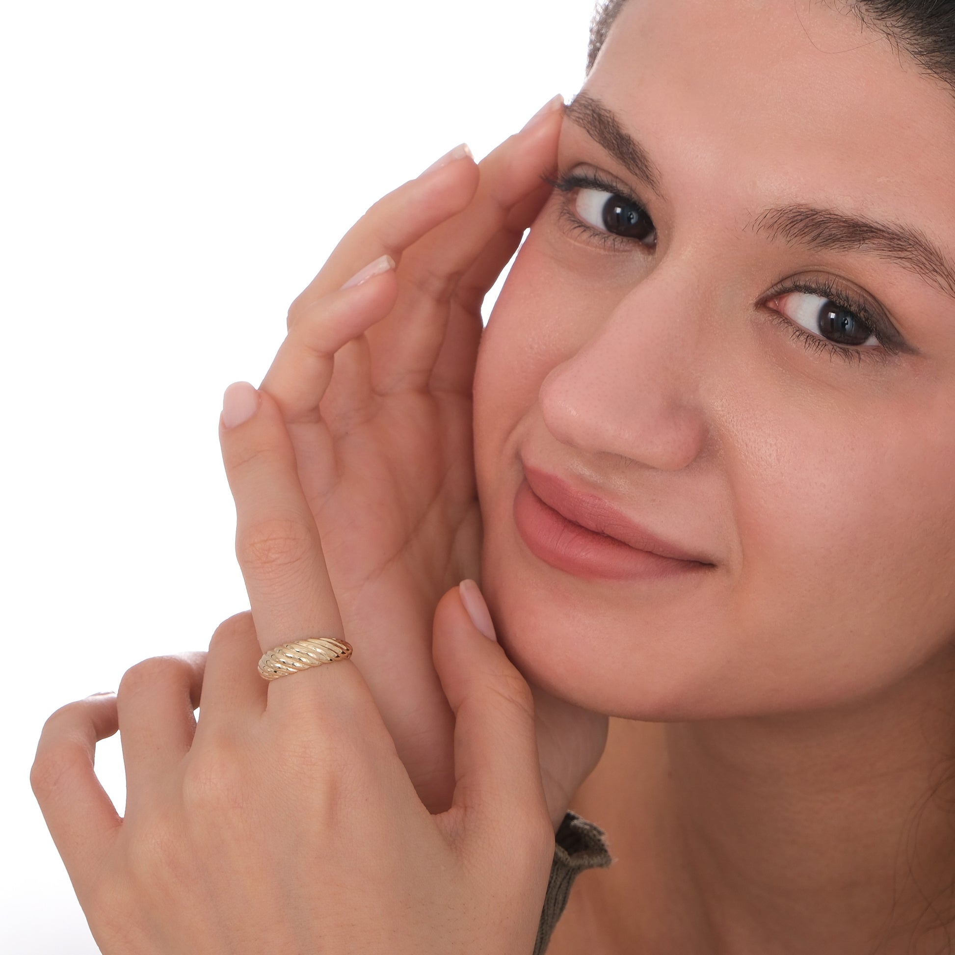 Croissant Dome Ring | 14K Solid Gold