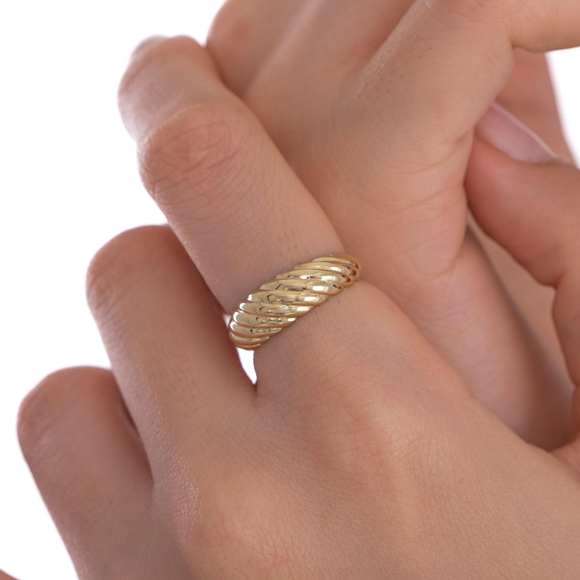 Croissant Dome Ring | 14K Solid Gold