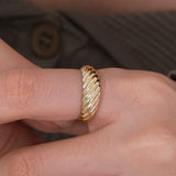 Croissant Dome Ring | 14K Solid Gold