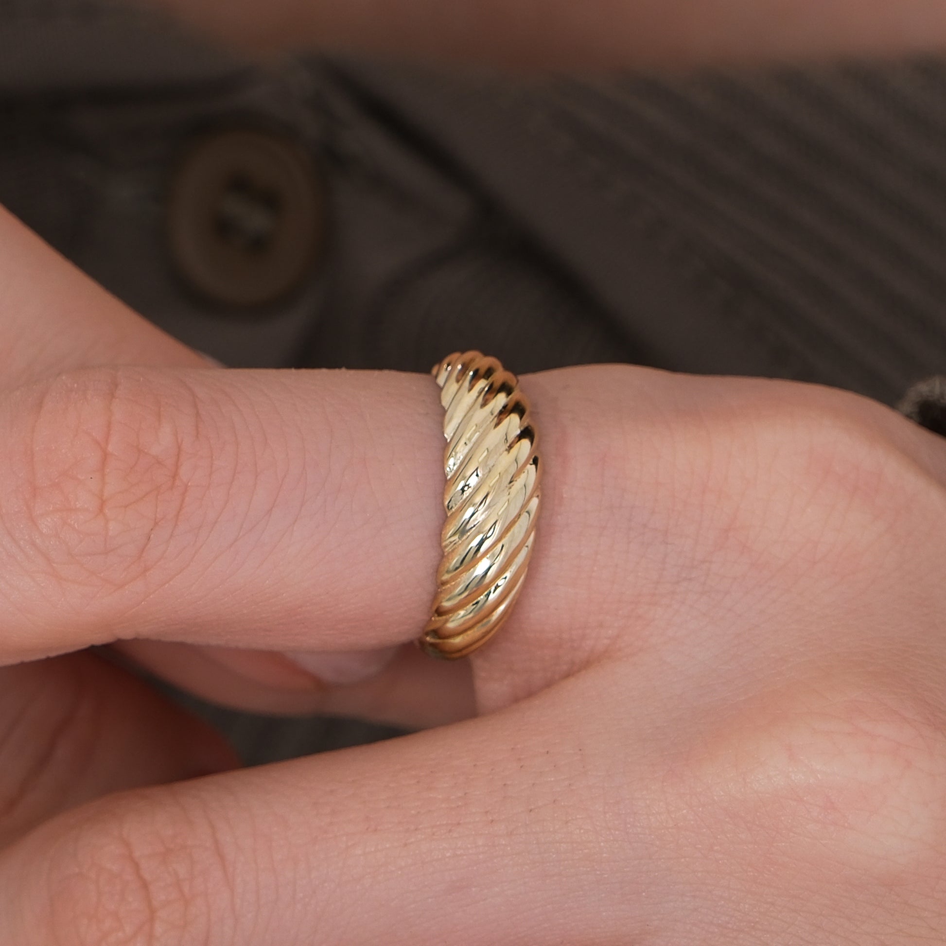 Croissant Dome Ring | 14K Solid Gold