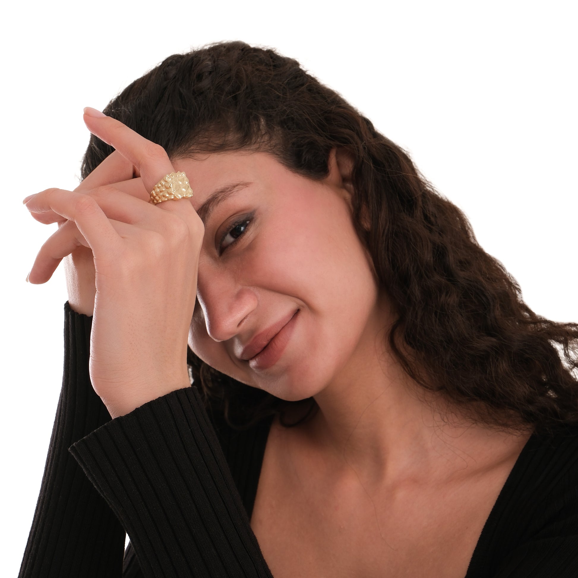 Gold Nugget Ring | 14K Solid Gold