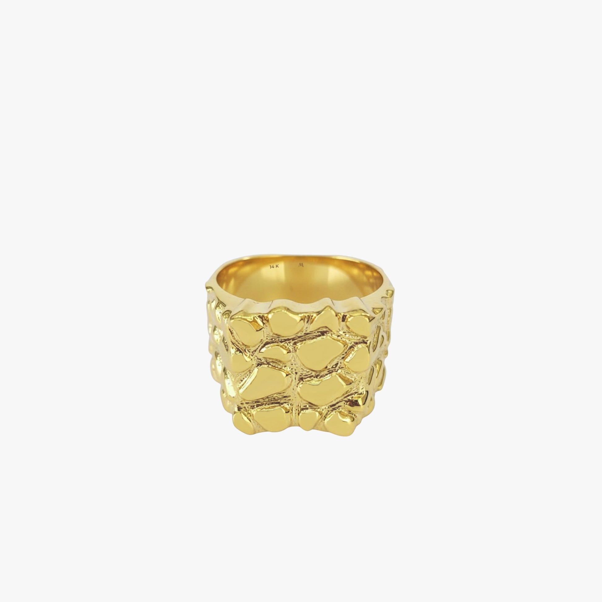 Gold Nugget Ring | 14K Solid Gold