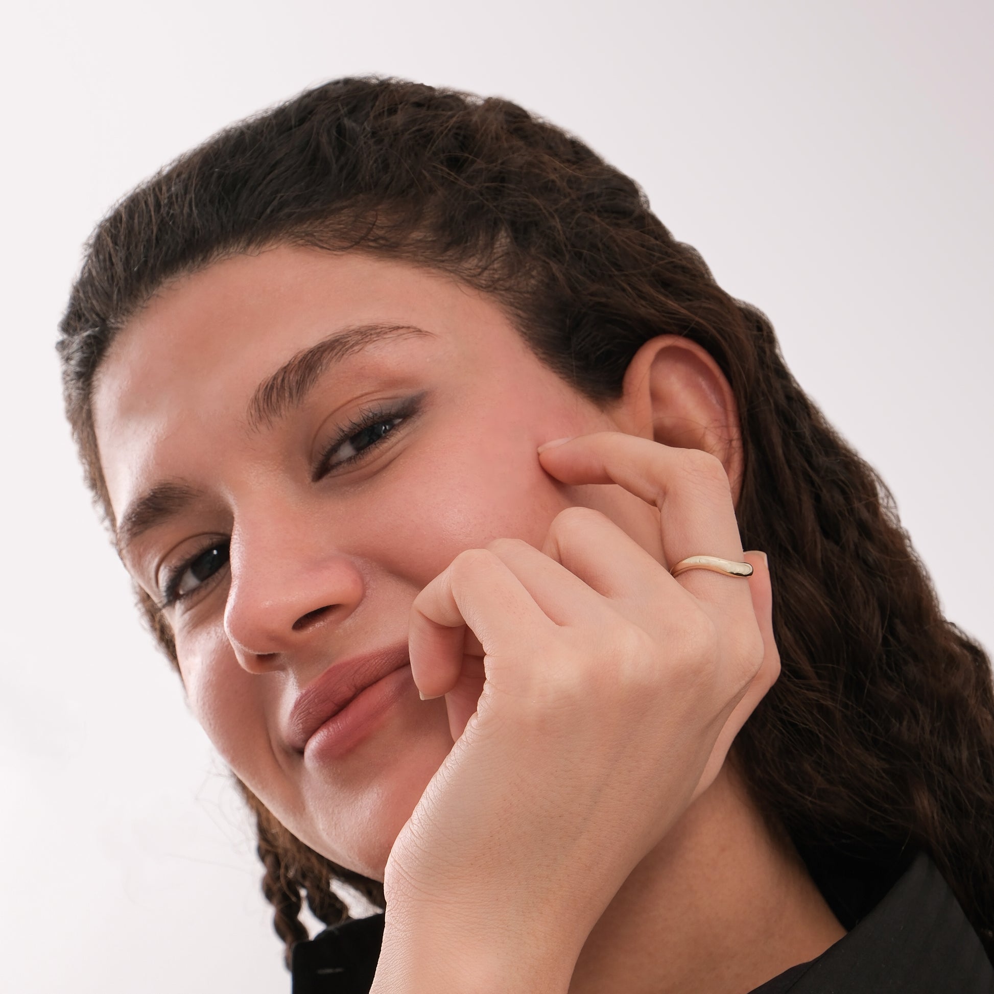 Curved Stacking Ring | 14K Solid Gold