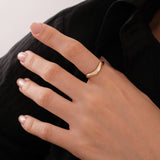 Curved Stacking Ring | 14K Solid Gold