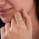 Curved Stacking Ring | 14K Solid Gold