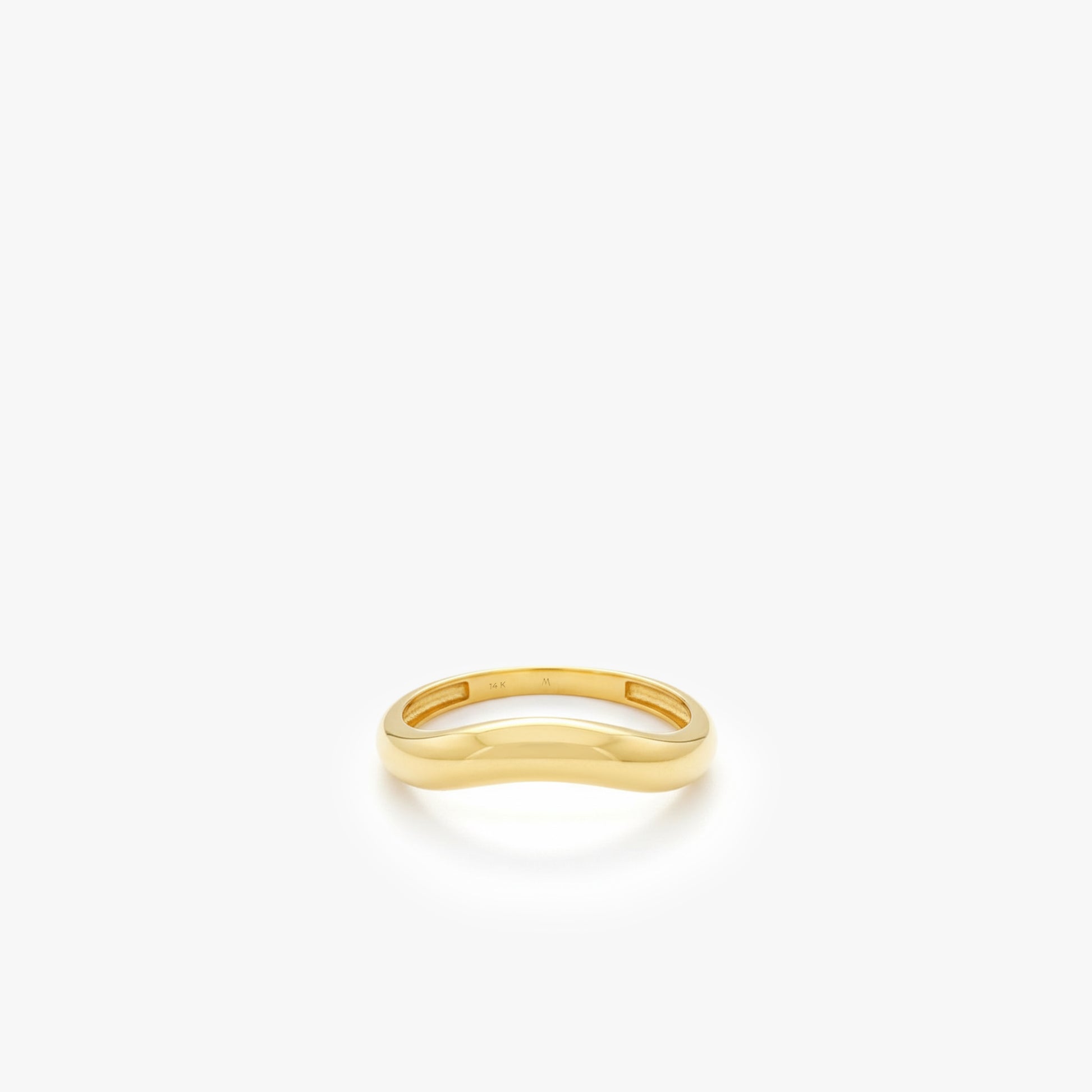 Curved Stacking Ring | 14K Solid Gold
